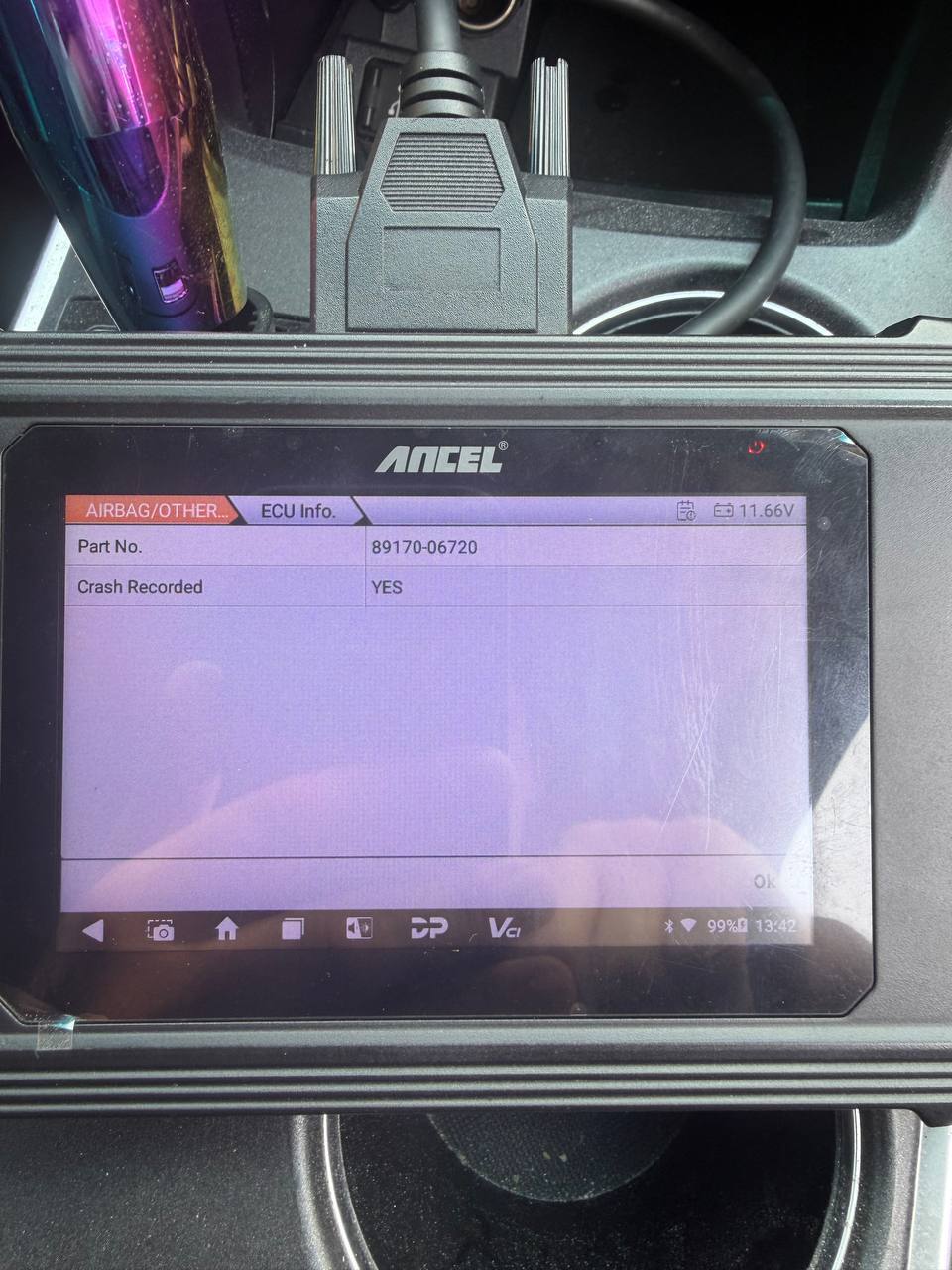 Airbag module diagnostic scan before service